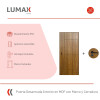 Puerta Desarmada Interior en MDF con Marco y Cerradura Lumax Marrón Claro Diseño Ankara Herraje Negro