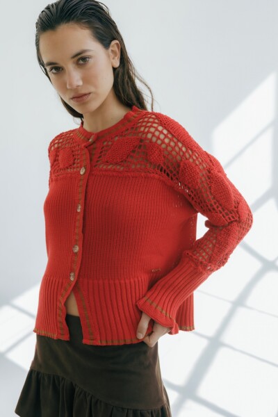 CARDIGAN CUTE COTTON Rojo