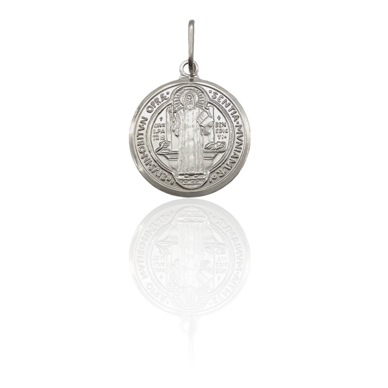 Dije Medalla San Benito-Plata 925-Sin piedra-CP3138 Sinpiedra