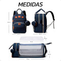 Bolso Mochila Maternal de Pañales con Cuna Cambiador Extensible Azul Bolso Mochila Maternal de Pañales con Cuna Cambiador Extensible Azul