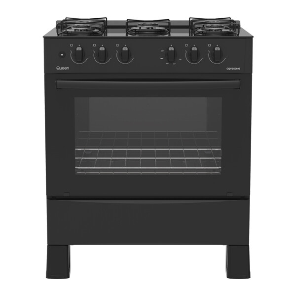 Cocina A Gas Queen Cqv250ng COCINA QUEEN A GAS VIDRIO NEGRA CQV250NG