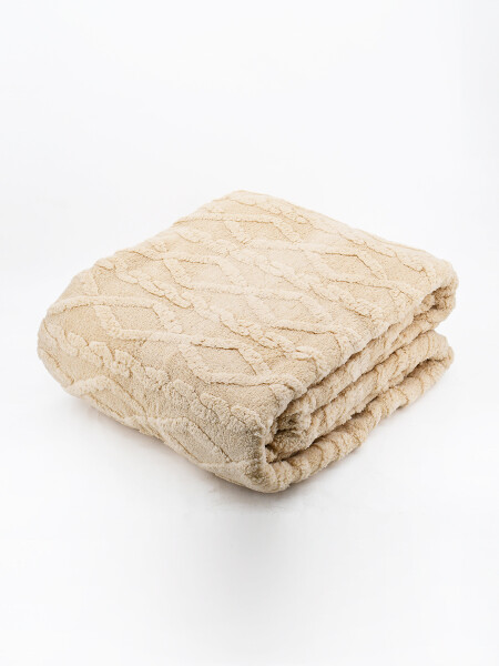 FLANNEL TRAMA ROMBOS 2 PLAZAS NATURAL