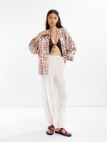 Kimono Estampado Con Textura multicolor