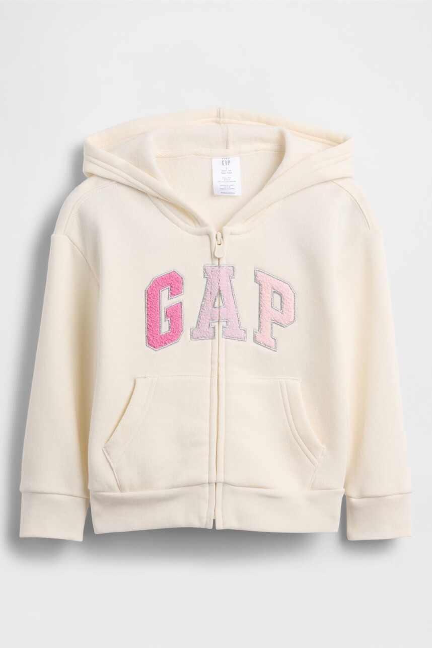 Canguro Con Cierre Logo Gap Toddler Niña Ivory Frost