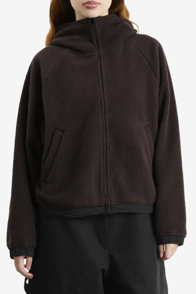 W' HOODED HELIX FLEECE JACKET Marron