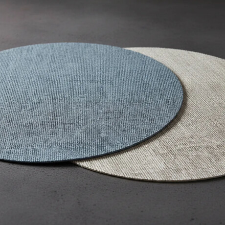 Mantel Individual Doble Cara Redondo Premium Tex en PVC Azul/hielo