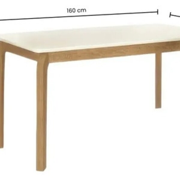 Mesa Comedor Petra Premium 160x90 Cm Madera Vidrio Blanco Marrón 1