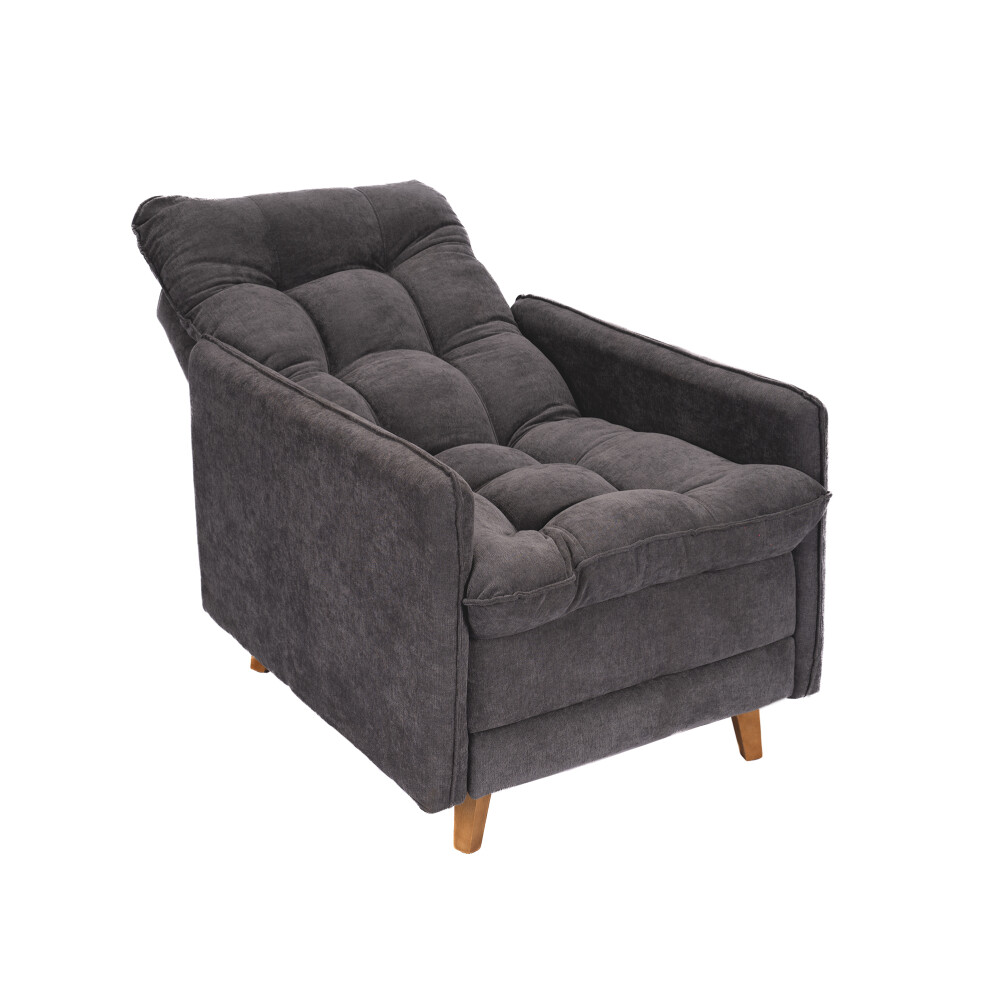 Butaca Reclinable 1 Cuerpo + Puff Living - Montreal Gris