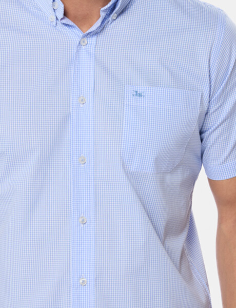 CAMISA CUADROS Celeste