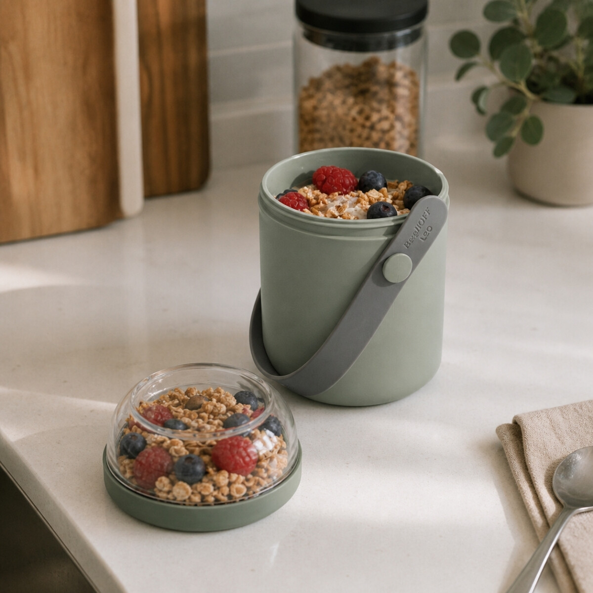 Vaso para Yogurt Dual 650 ml Verde Sage Berghoff 