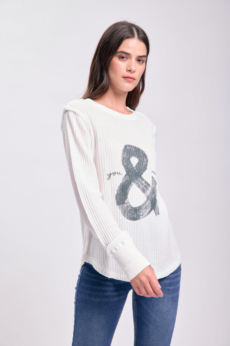 Remera textura estampa - Blanco 