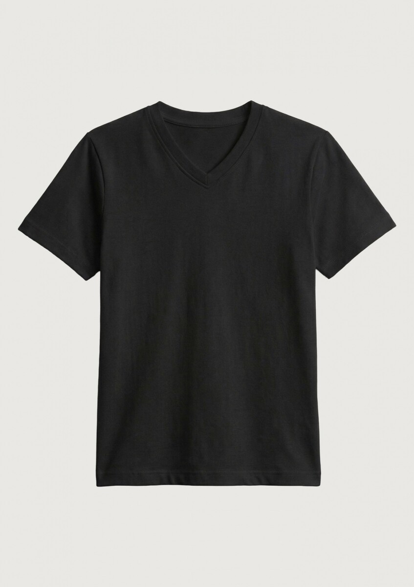 CAMISETA BÁSICA DE ALGODÓN - NEGRO 