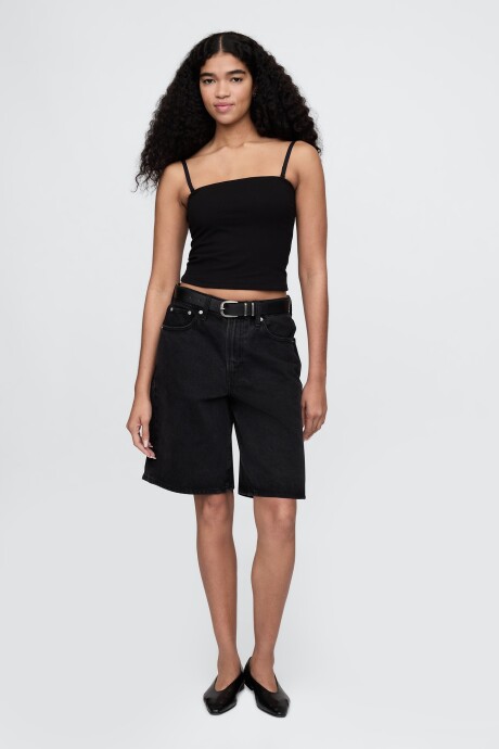 Musculosa Algodón Breteles Finos Mujer Black