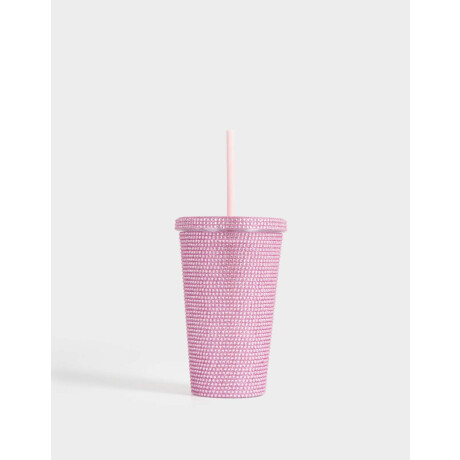 Vaso Con Strass Rosa Metalizado