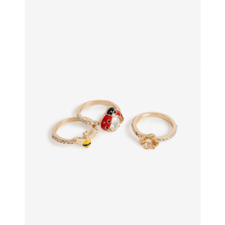 Set De Anillos Dorado