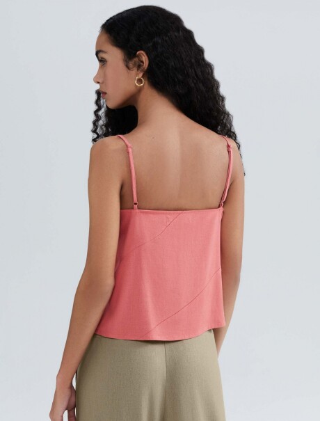 BLUSA CON ESCOTE EN V ROSA
