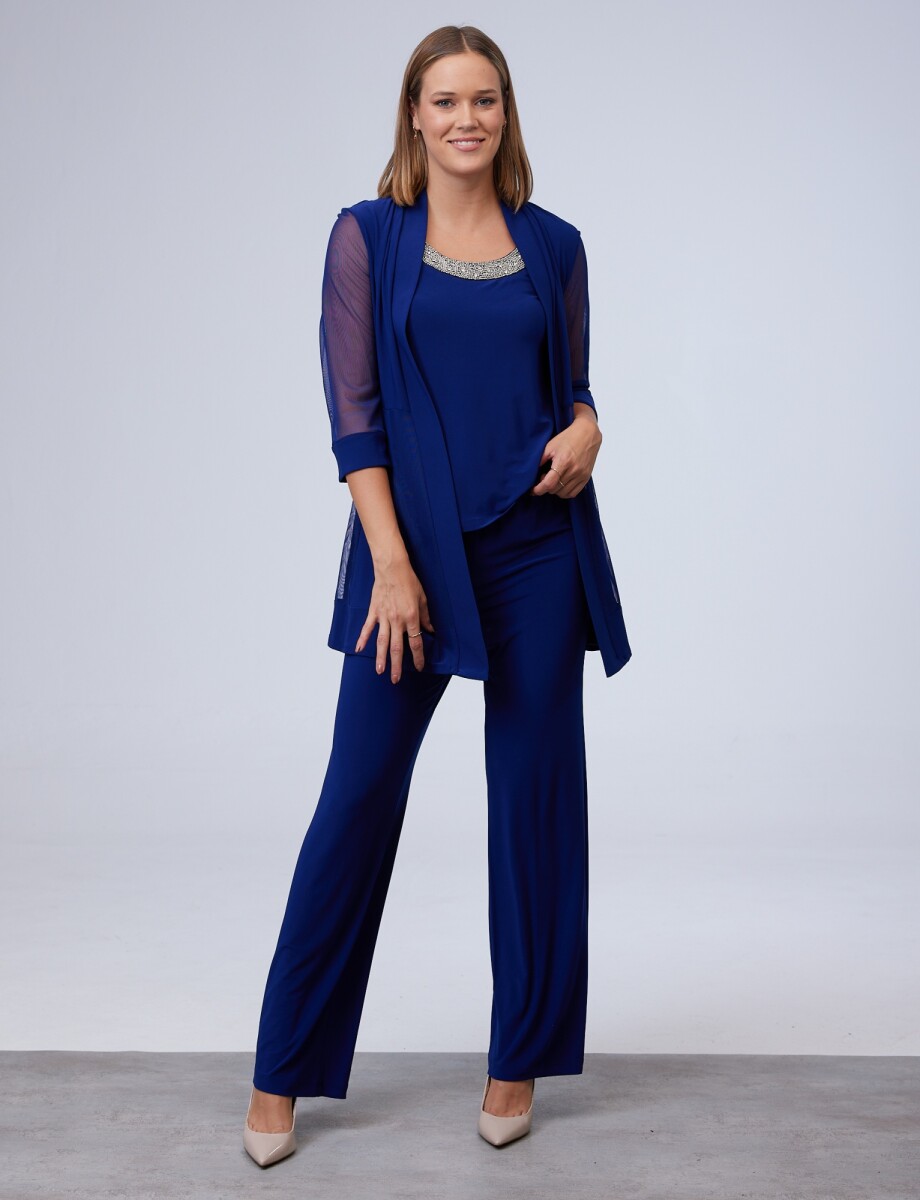 Set Blusa, Pantalón & Chaqueta - Azul 