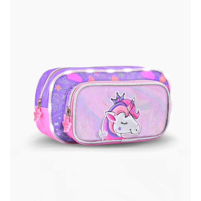 Cartuchera Footy Unicornio Bolsiillo Lila - Rosado