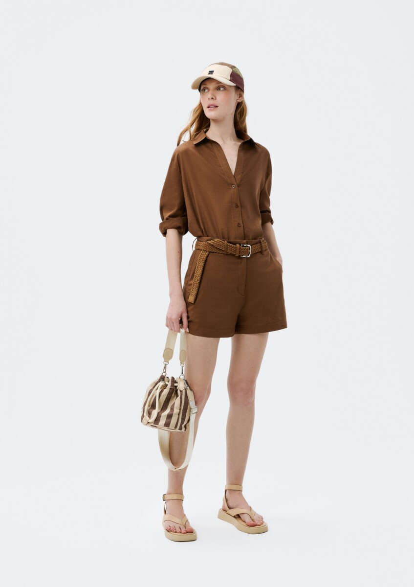 SHORTS FEM - MARRON 
