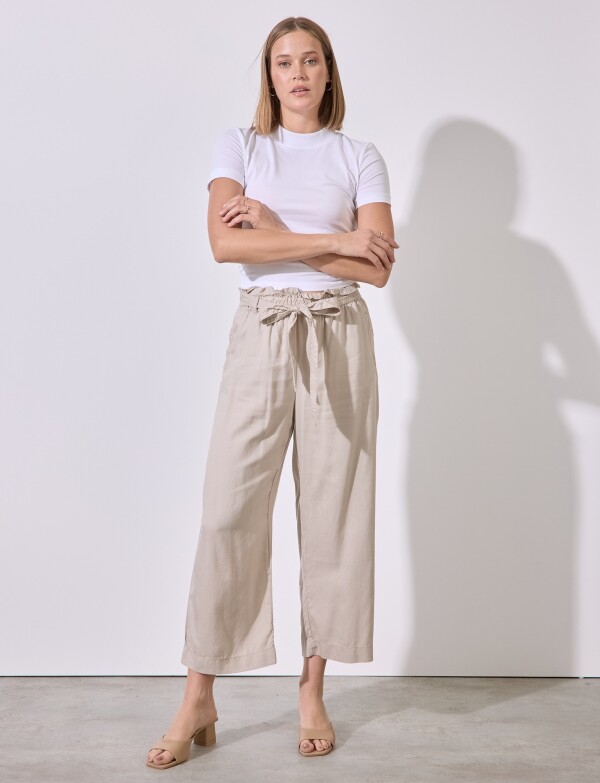 Pantalon Tencel BEIGE CLARO