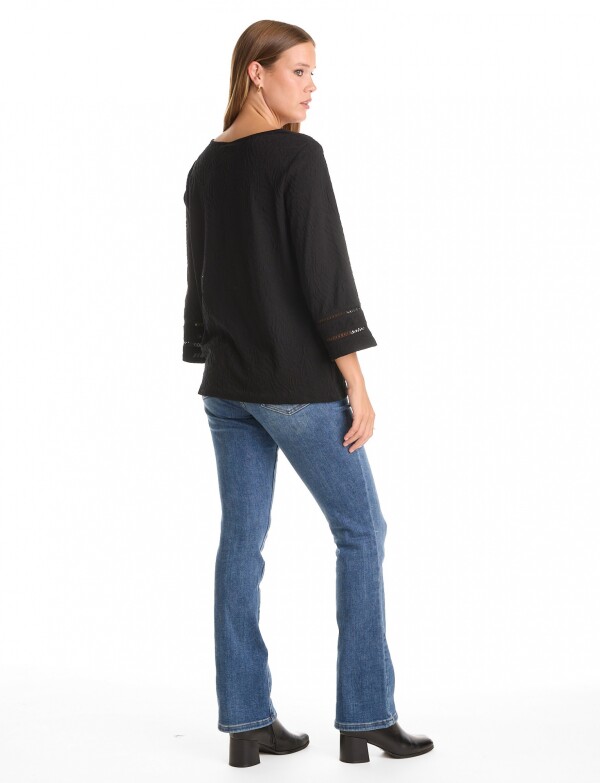 Blusa Gofrada NEGRO
