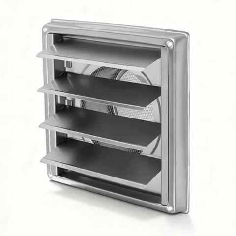 Rejilla Veneciana Ventilación Acero Inoxidable 185 x 185mm / Ø15cm Rejilla Veneciana Ventilación Acero Inoxidable 185 x 185mm / Ø15cm