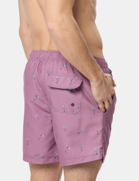 SHORT DE BAÑO ESTAMPADO Rosado