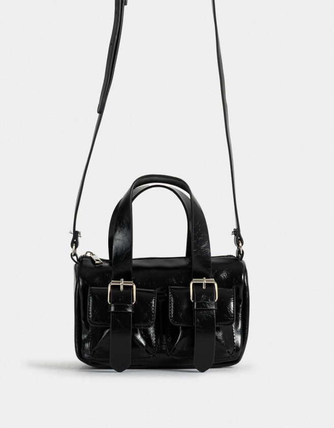 Bowling Noche Carteras Bowling Con Hebillas - Negro