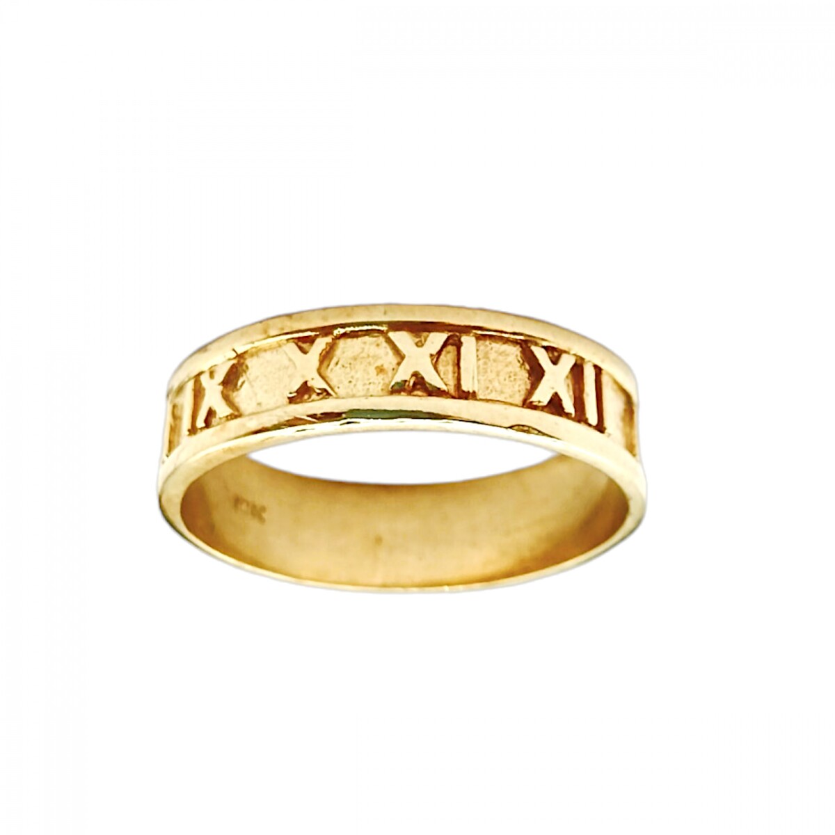 Anillo Numeros Romanos-Oro bajo-Sin Piedra-AN8204 - sinpiedra 