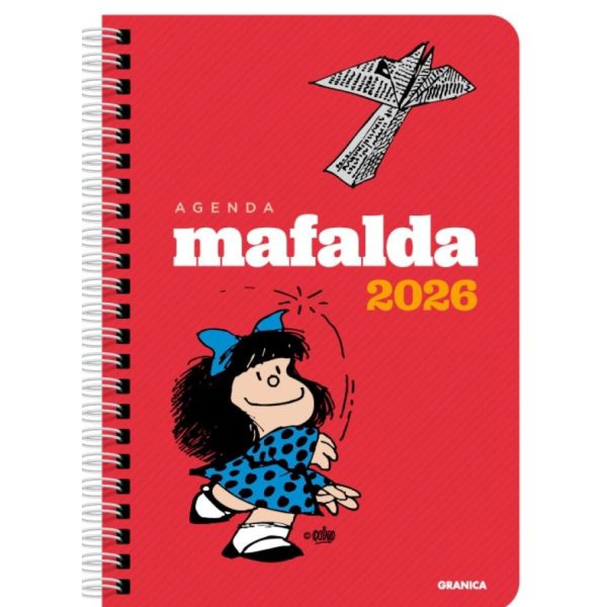 AGENDA MAFALDA 2026 ANILLADA ROJA 