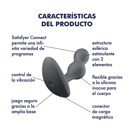 Plug Vibrador Bluetooth App Deep Driver Satisfyer Celeste Gris