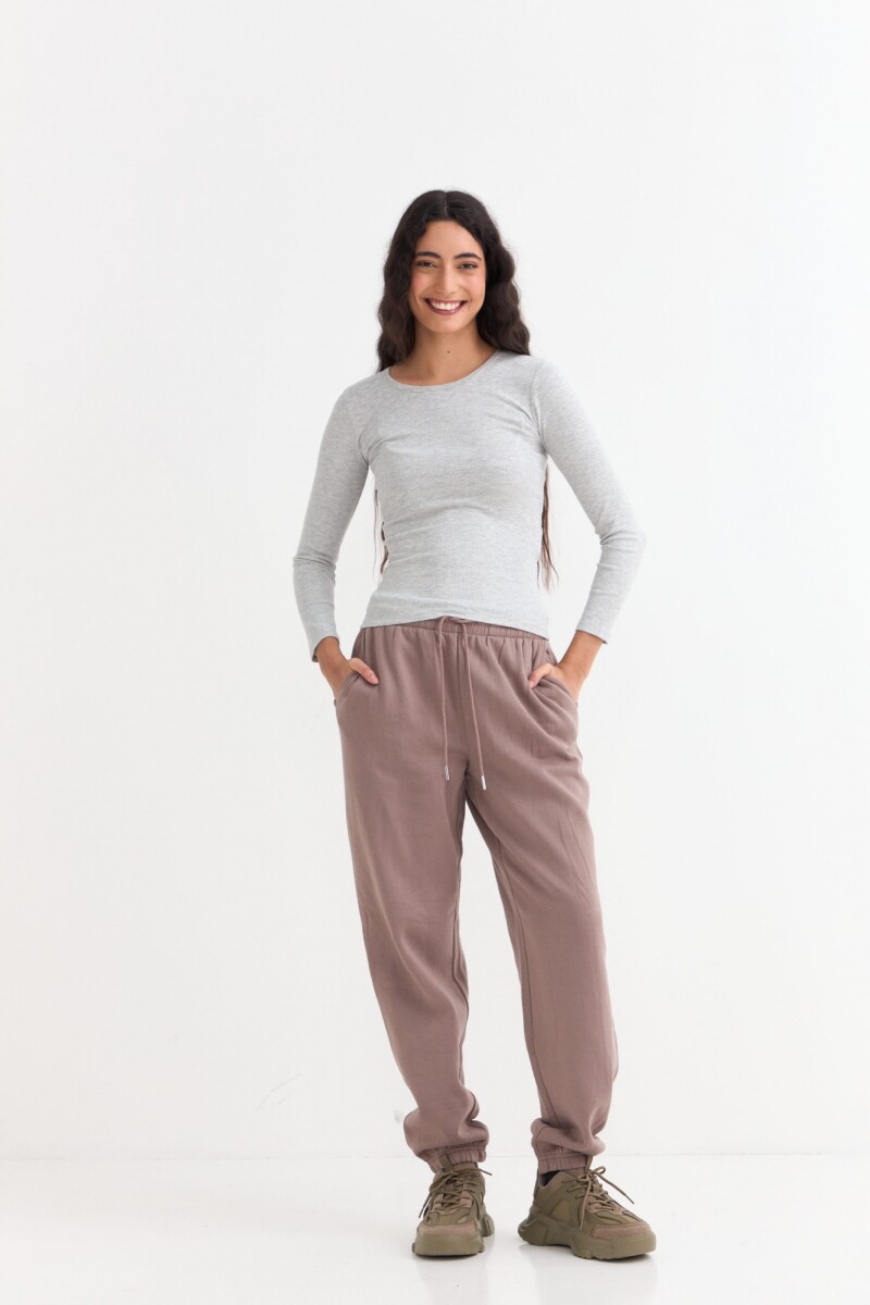 Pantalón jogger felpa MARRON