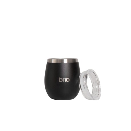Mate Con Tapa De Acero Inox brio Redondo Negro