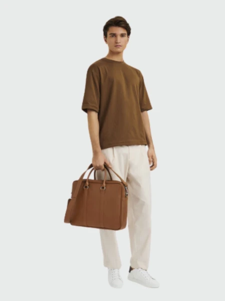 Longchamp- Maletín de Cuero, Le Foulonné Camel
