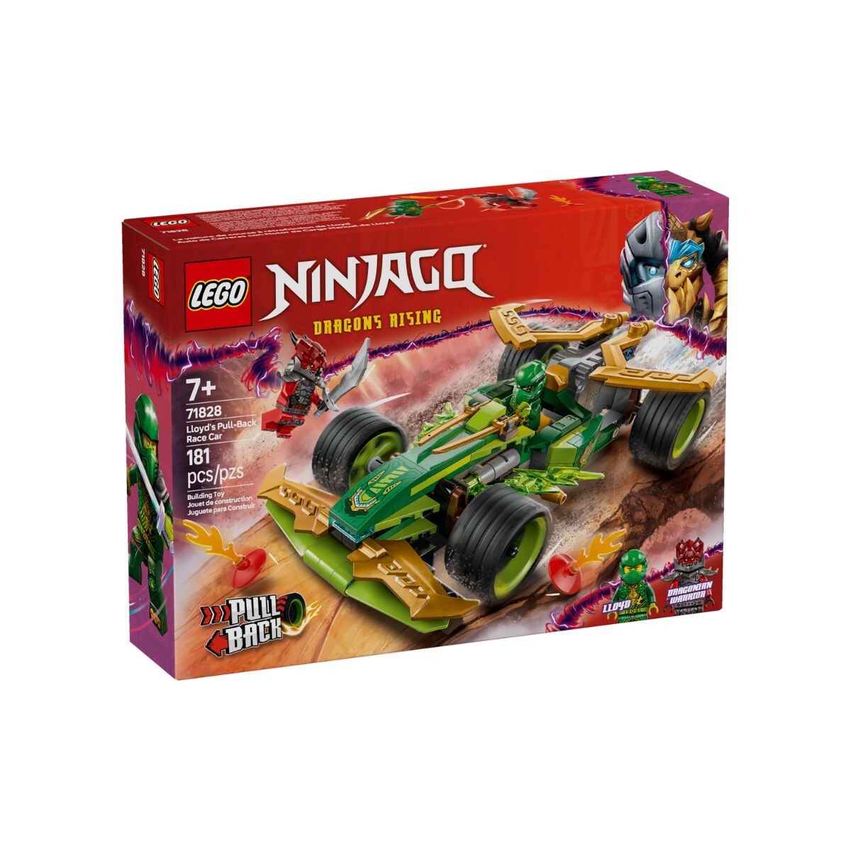 Bloques Para Armar Lego Ninjago Auto De Carreras Lloyd Con Pull Back 181 Pcs +7 
