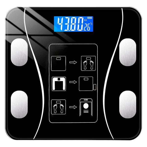 Balanza Baño Smart 180 Kg Bluetooth App Celular Mide Imc Variante Color Negro