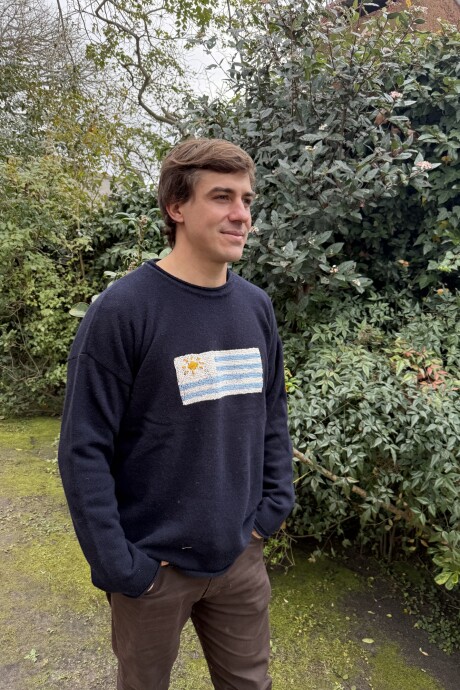 Flag Wool Sweater Men Azul Marino