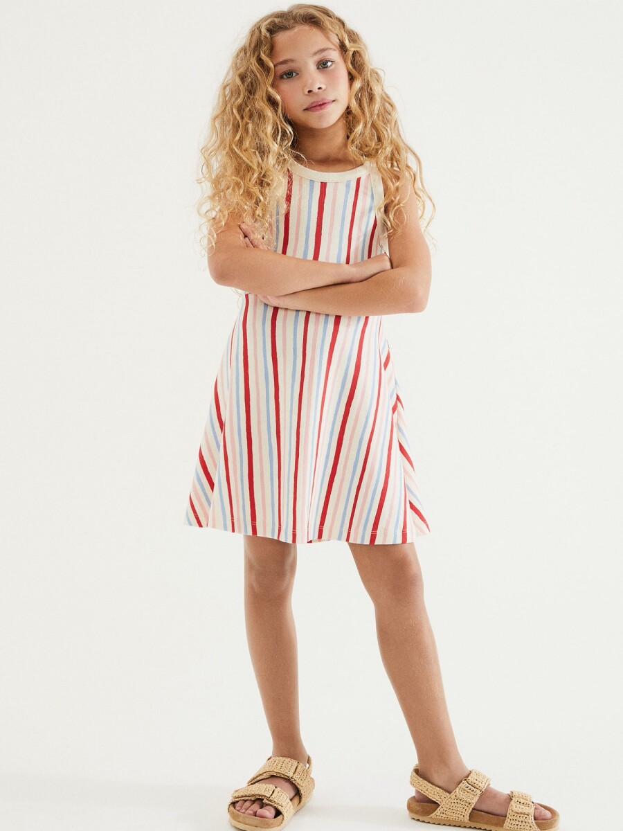 VESTIDO INFANTIL CON ESTAMPADO - MULTICOLOR 