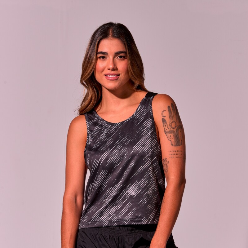 Remera Tank Top Print New York de Mujer Negro