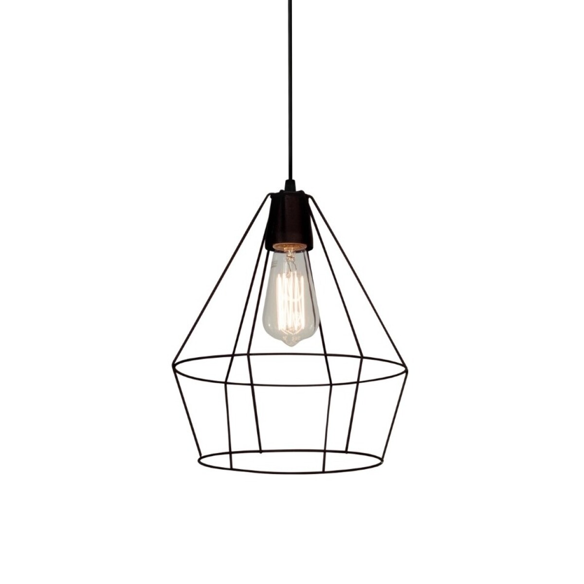""COLGANTE 1 LUZ ""DIAMENTE"" E27 NEGRO" 