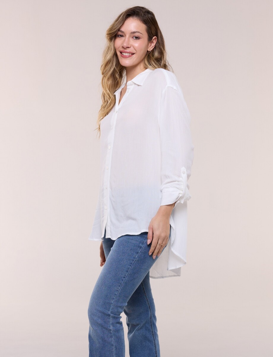 Camisa Holgada Texturada - Crudo 
