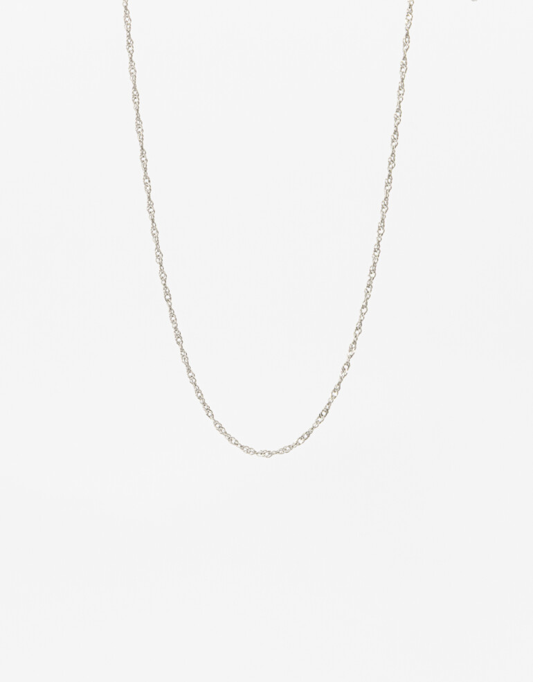 Collares Cortos Metal Collar Cadena Fina Acero - Plateado