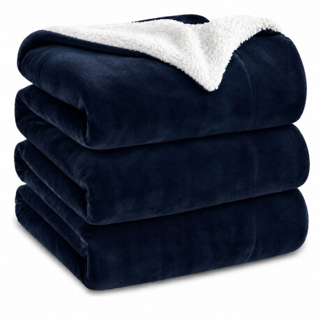 Frazada Manta Polar con Corderito 2 Plazas 200x230cm Azul