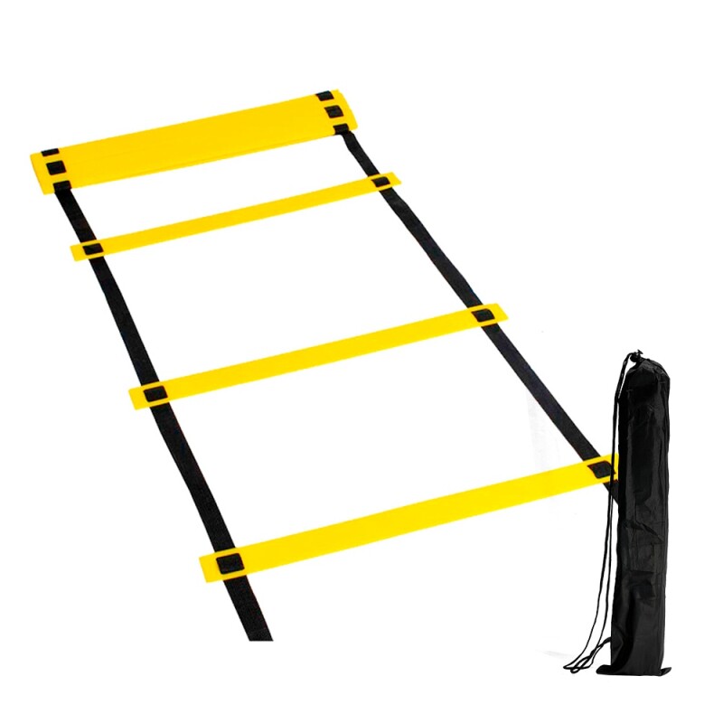 Escalera Coordinación 4 Mts Entrenamiento Con Bolso Amarillo