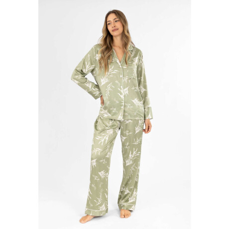 Pijama feather satin Verde claro