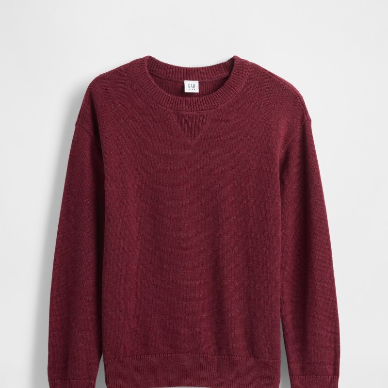 LS COTTON CREW RED DELICIOUS