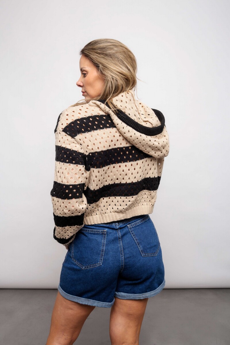 Buzo Ximena Negro y beige
