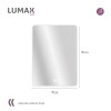 Espejo Vertical Lumax c/marco desempañador y Luz 90x70cm Blanco