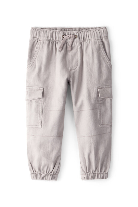 Pantalón cargo de algodón, gris Sin color