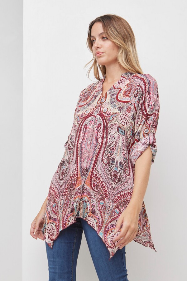 Camisola Bulgaro MULTI/BORDEAUX